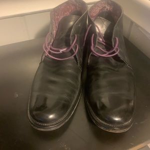 Robert graham men black soft leather ankle boots:11D made in Italy.